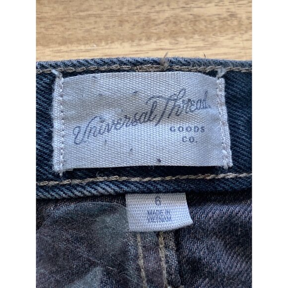 Universal Thread Womens Black Denim Cut-Off Baggy Shorts Cotton Mid-Rise Size 6 - Picture 11 of 14